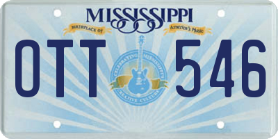 MS license plate OTT546