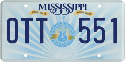 MS license plate OTT551