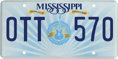 MS license plate OTT570