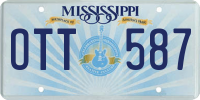 MS license plate OTT587