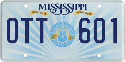 MS license plate OTT601
