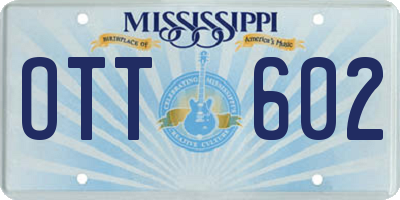 MS license plate OTT602