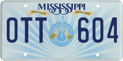 MS license plate OTT604