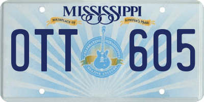 MS license plate OTT605