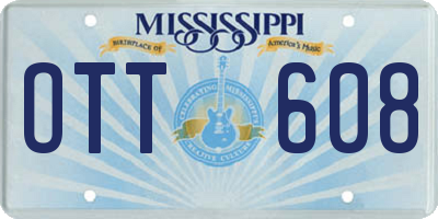 MS license plate OTT608