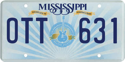 MS license plate OTT631