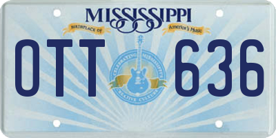 MS license plate OTT636
