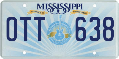 MS license plate OTT638