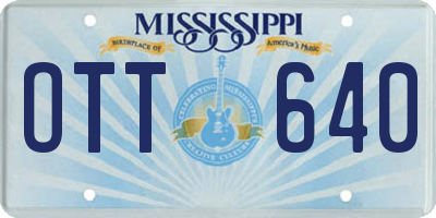 MS license plate OTT640
