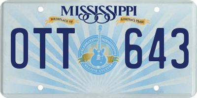 MS license plate OTT643