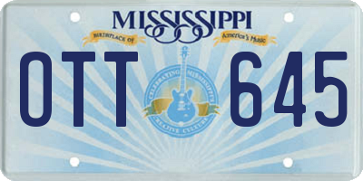 MS license plate OTT645
