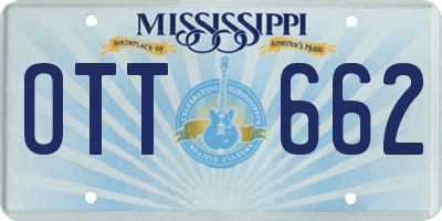 MS license plate OTT662