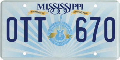 MS license plate OTT670