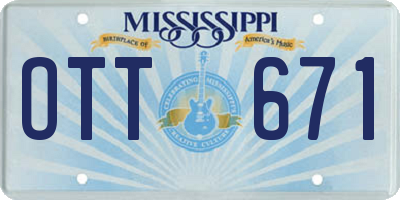 MS license plate OTT671