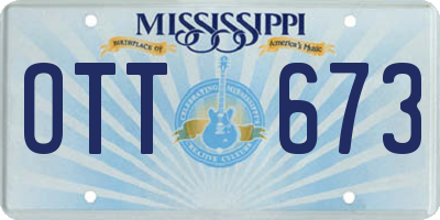 MS license plate OTT673