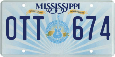 MS license plate OTT674