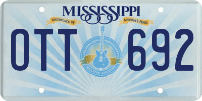 MS license plate OTT692