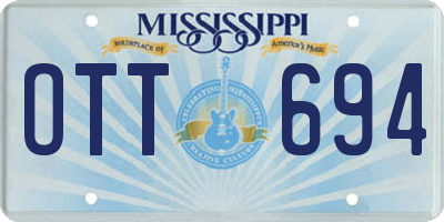 MS license plate OTT694