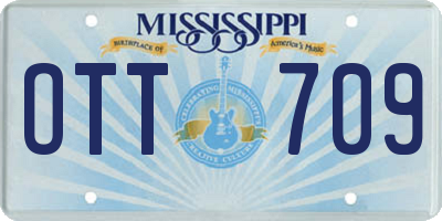 MS license plate OTT709