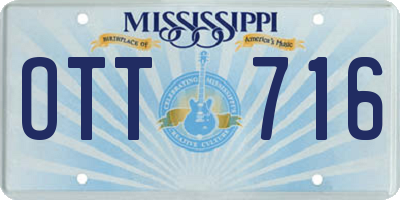 MS license plate OTT716