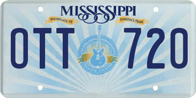 MS license plate OTT720