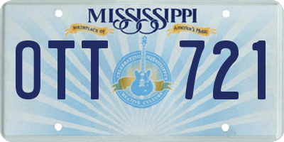 MS license plate OTT721