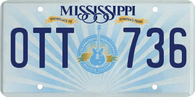 MS license plate OTT736