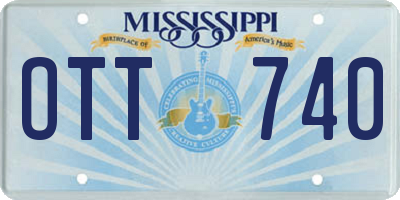 MS license plate OTT740
