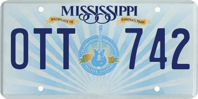 MS license plate OTT742