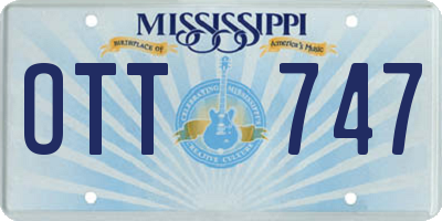 MS license plate OTT747