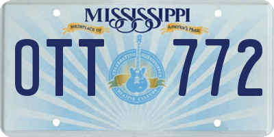 MS license plate OTT772