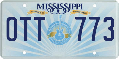 MS license plate OTT773