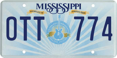 MS license plate OTT774