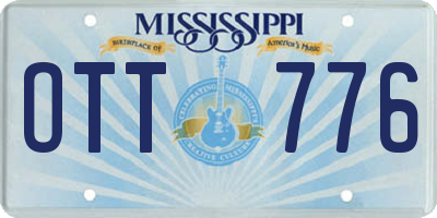 MS license plate OTT776