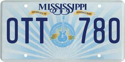 MS license plate OTT780