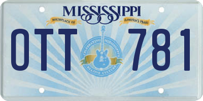 MS license plate OTT781