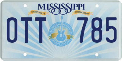 MS license plate OTT785