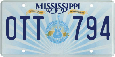 MS license plate OTT794