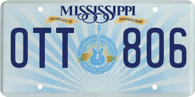 MS license plate OTT806