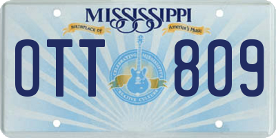 MS license plate OTT809