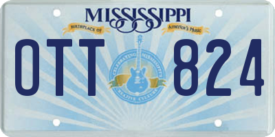 MS license plate OTT824