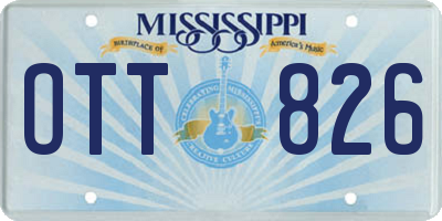 MS license plate OTT826