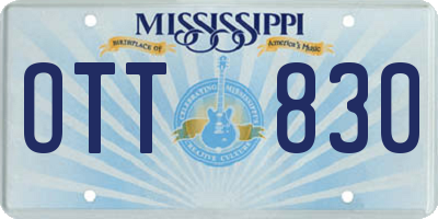 MS license plate OTT830