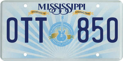 MS license plate OTT850