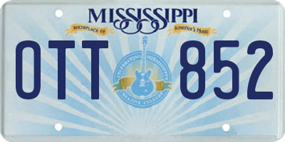 MS license plate OTT852