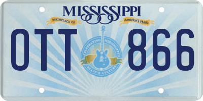 MS license plate OTT866