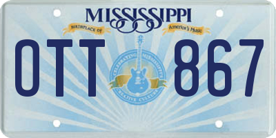 MS license plate OTT867