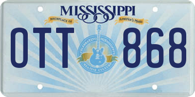 MS license plate OTT868