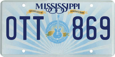 MS license plate OTT869