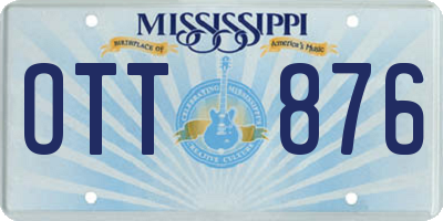 MS license plate OTT876